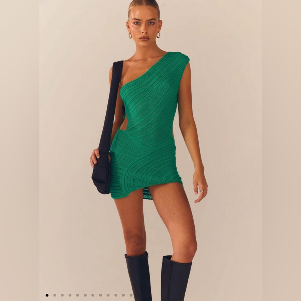 Peppermayo Green One Shoulder Dress